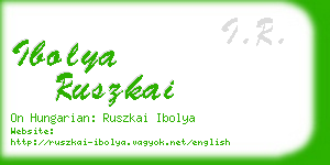 ibolya ruszkai business card